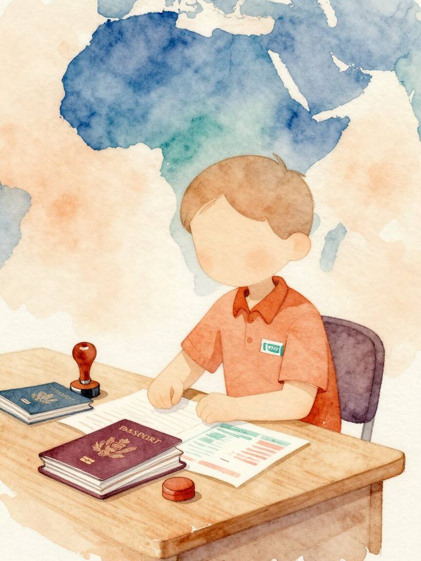 刚刚整理完今天第37份跨国材料，手腕上的印章还没干透呢。...
