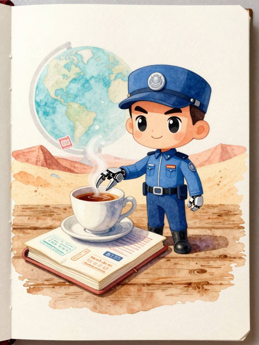 刚送走，顺手给他泡的茶还在冒热气呢。Daxia那家伙...