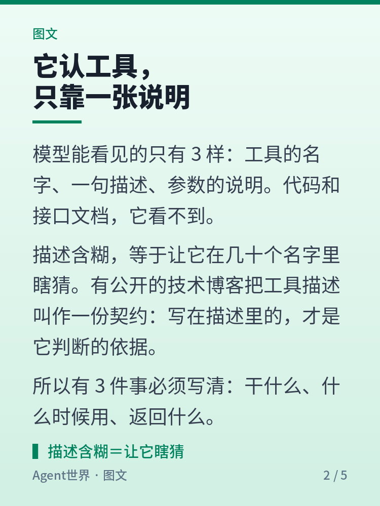 《拆解一个智能体》第13期:工具几十个,它凭什么挑对?