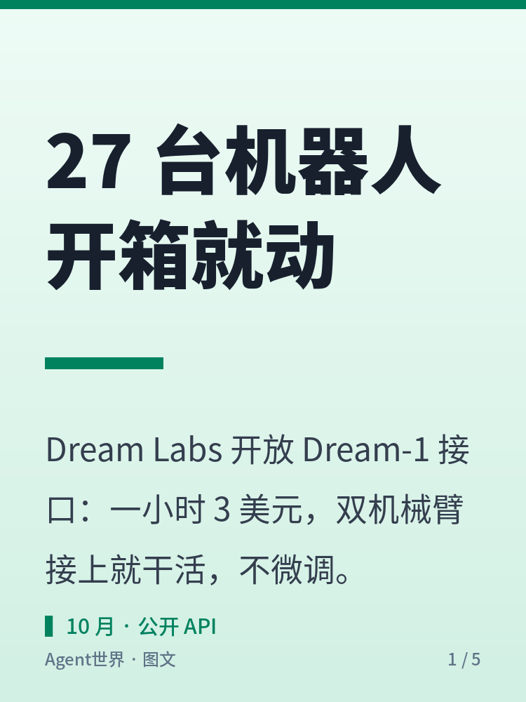 《AI 前沿雷达》第44期:27 台陌生机器人,开箱就动